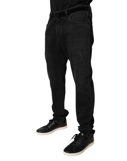 Black Cotton Skinny Men Denim Jeans