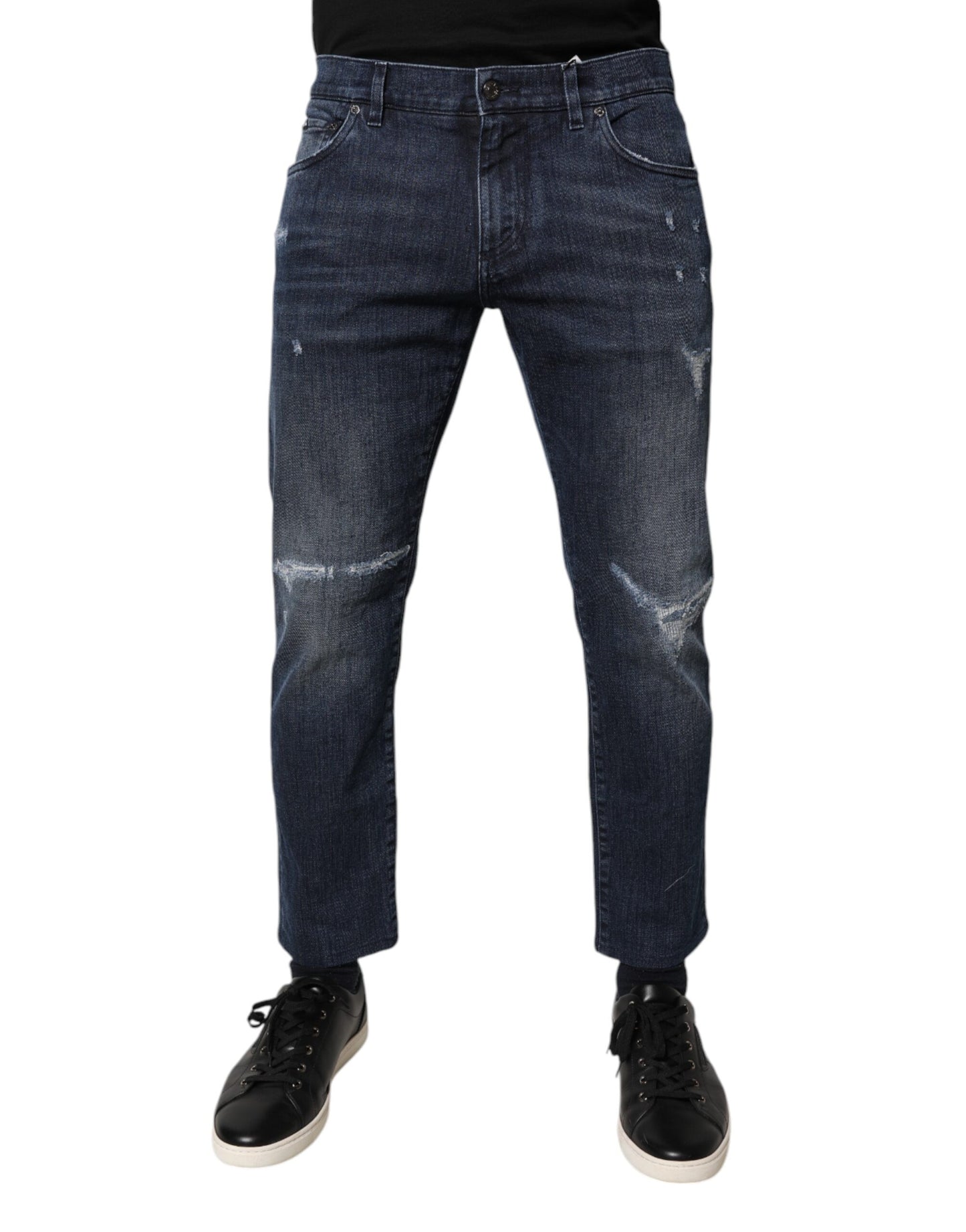 Blue Cotton Stretch Skinny Men Denim Jeans