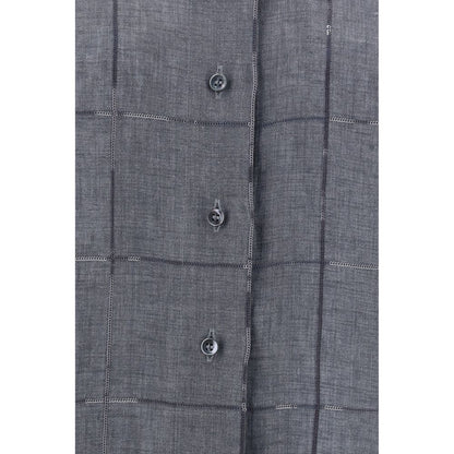 Gray Linen Shortsleeve Shirt