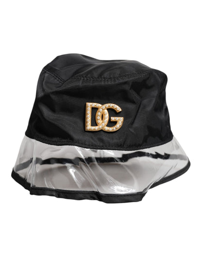 Black Nylon PVC DG Logo Bucket Hat