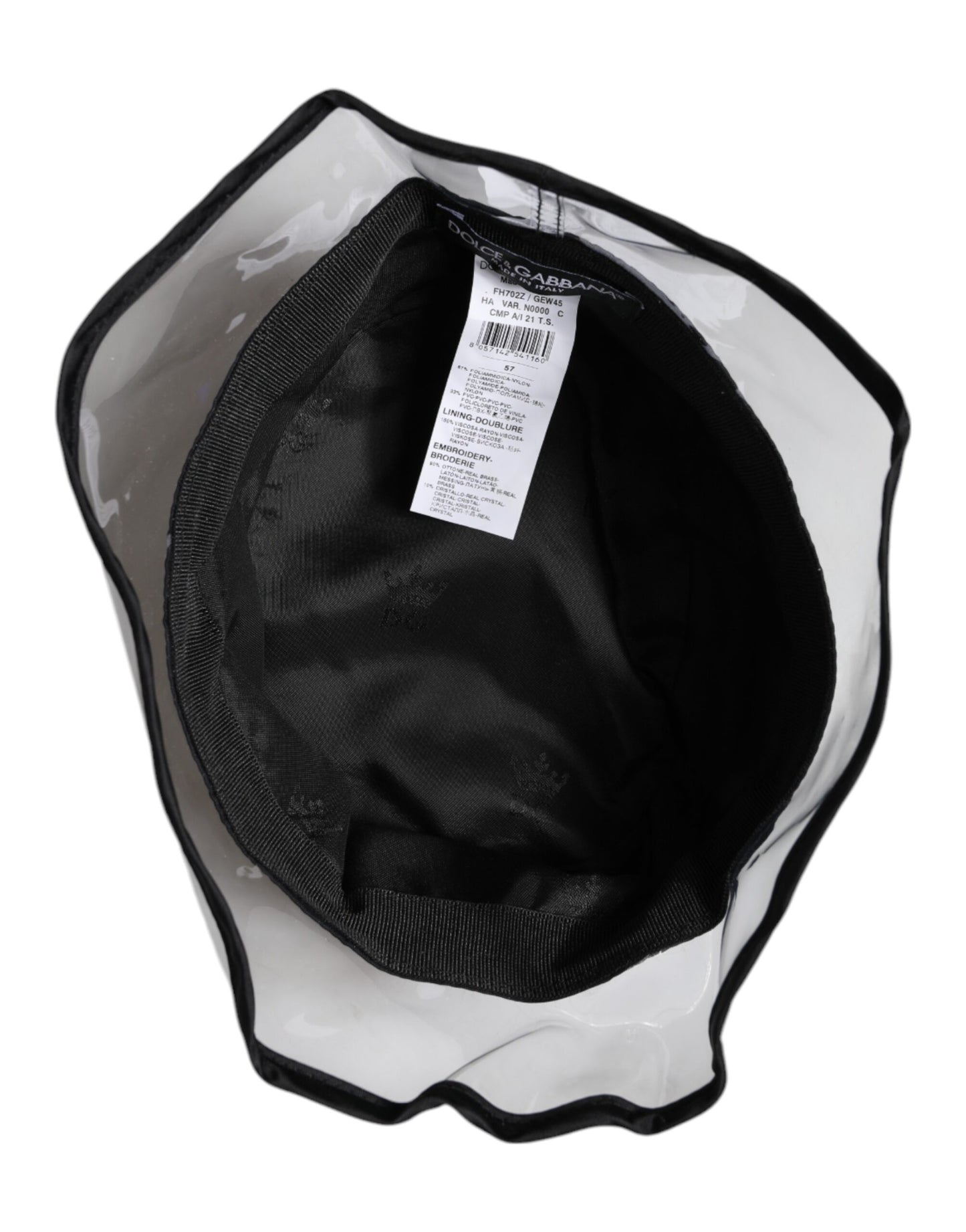 Black Nylon PVC DG Logo Bucket Hat