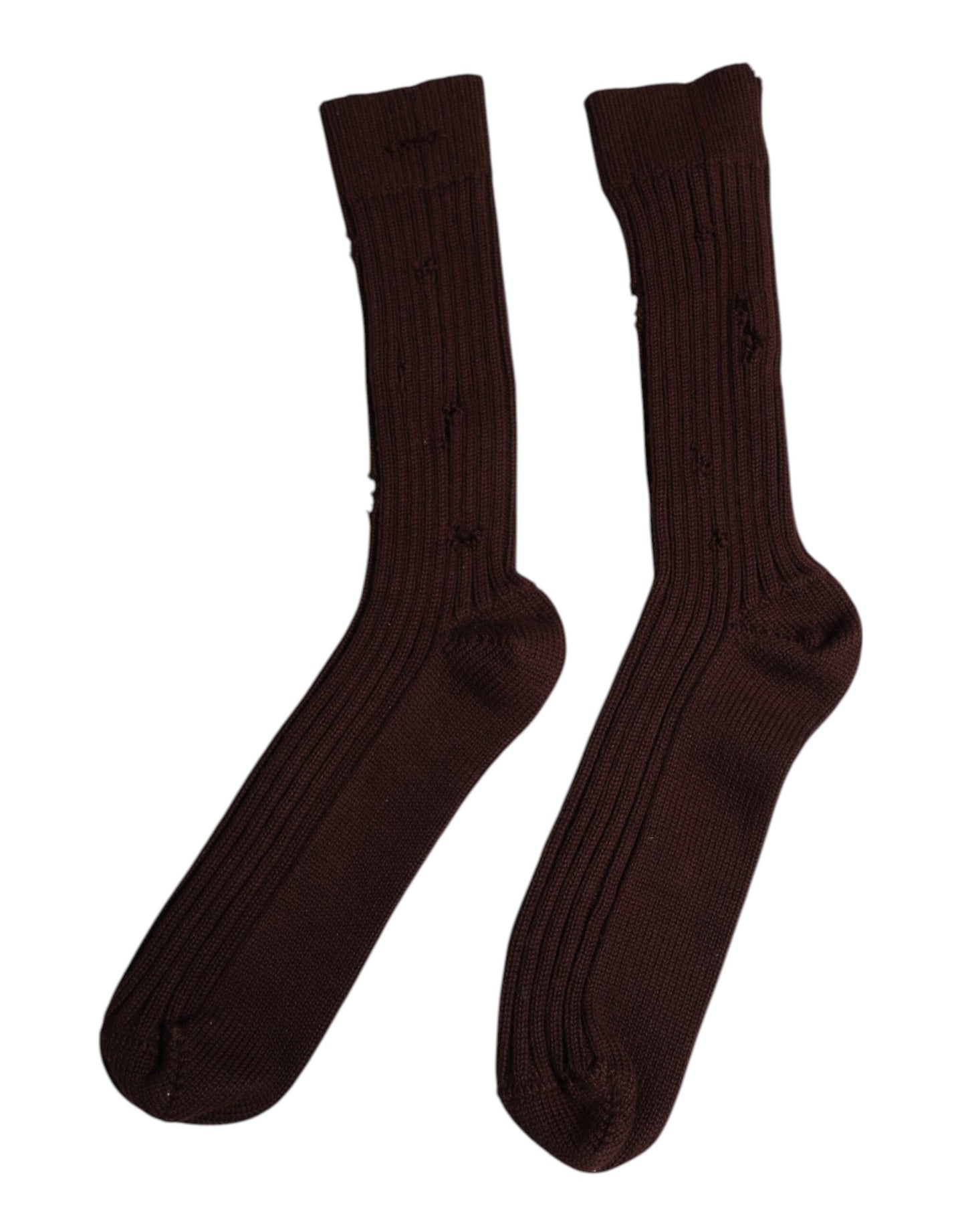 Brown Cotton Stretch Over The Calf Socks