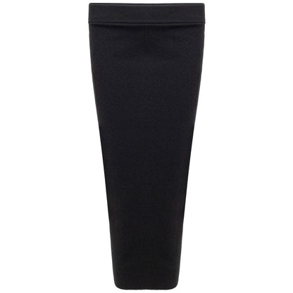 Black Cashmere Midi Skirt