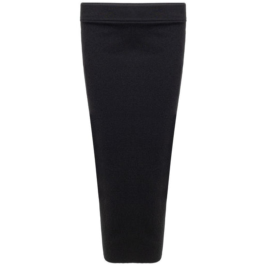 Black Cashmere Midi Skirt