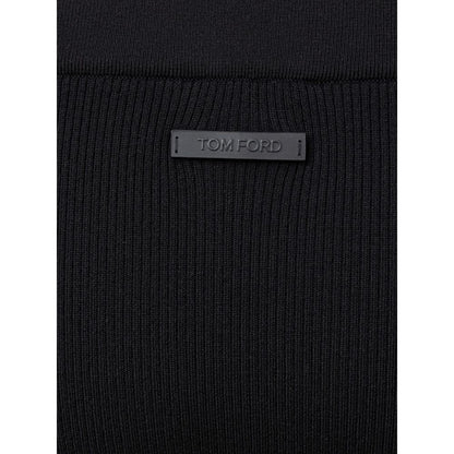 Black Cashmere Midi Skirt