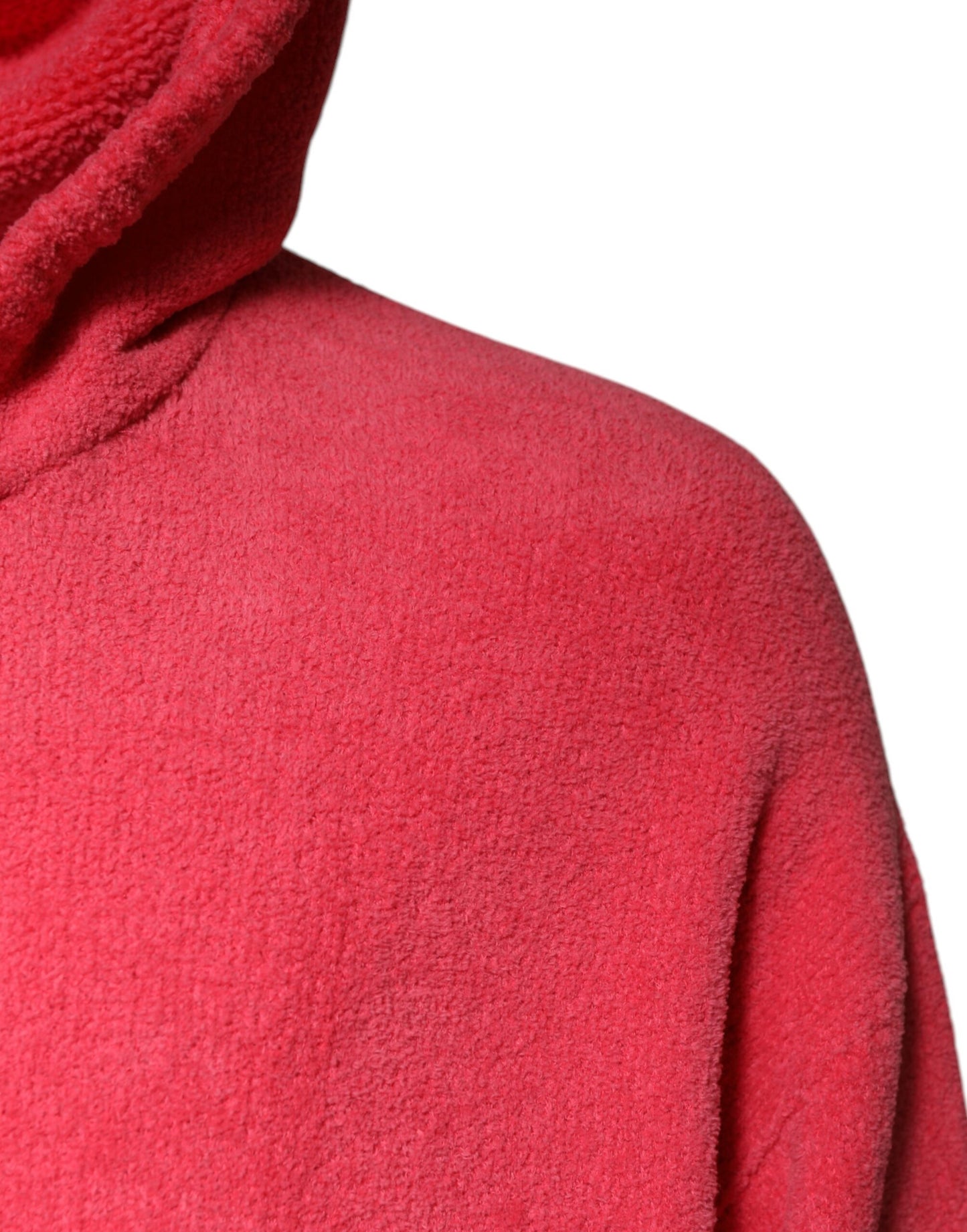 Red Cotton Knit Hooded Men Pullover Sweater