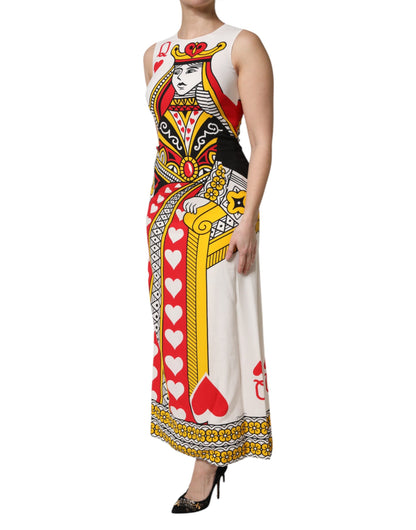 White Queen Of Hearts Sleeveless Maxi Dress