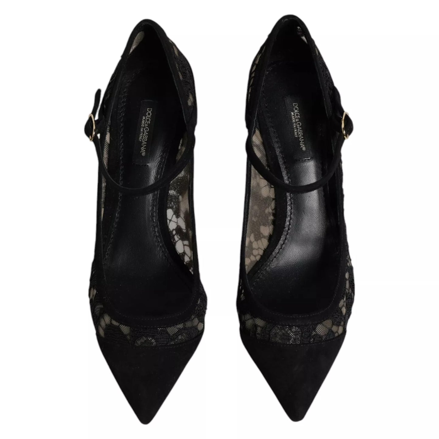 Black Mary Jane Taormina Lace Pumps Shoes