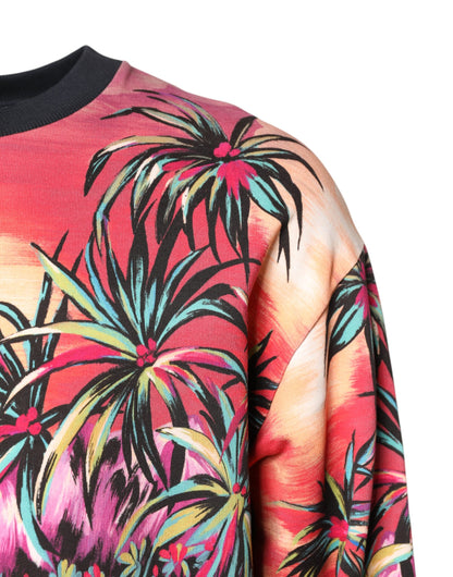 Multicolor Print Crew Neck Pullover Sweater
