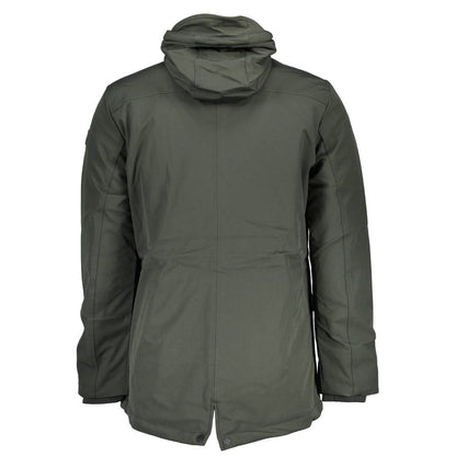 Green Polyester Men Jacket