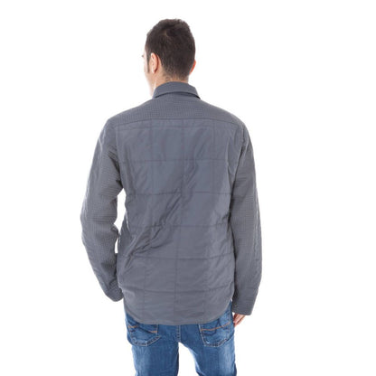 Gray Polyester Men Jacket
