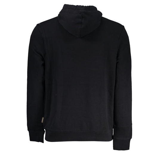 Black Cotton Men's Hooded Sweater