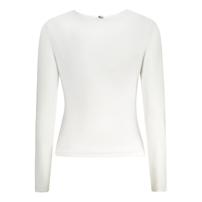 White Polyester Women T-Shirt