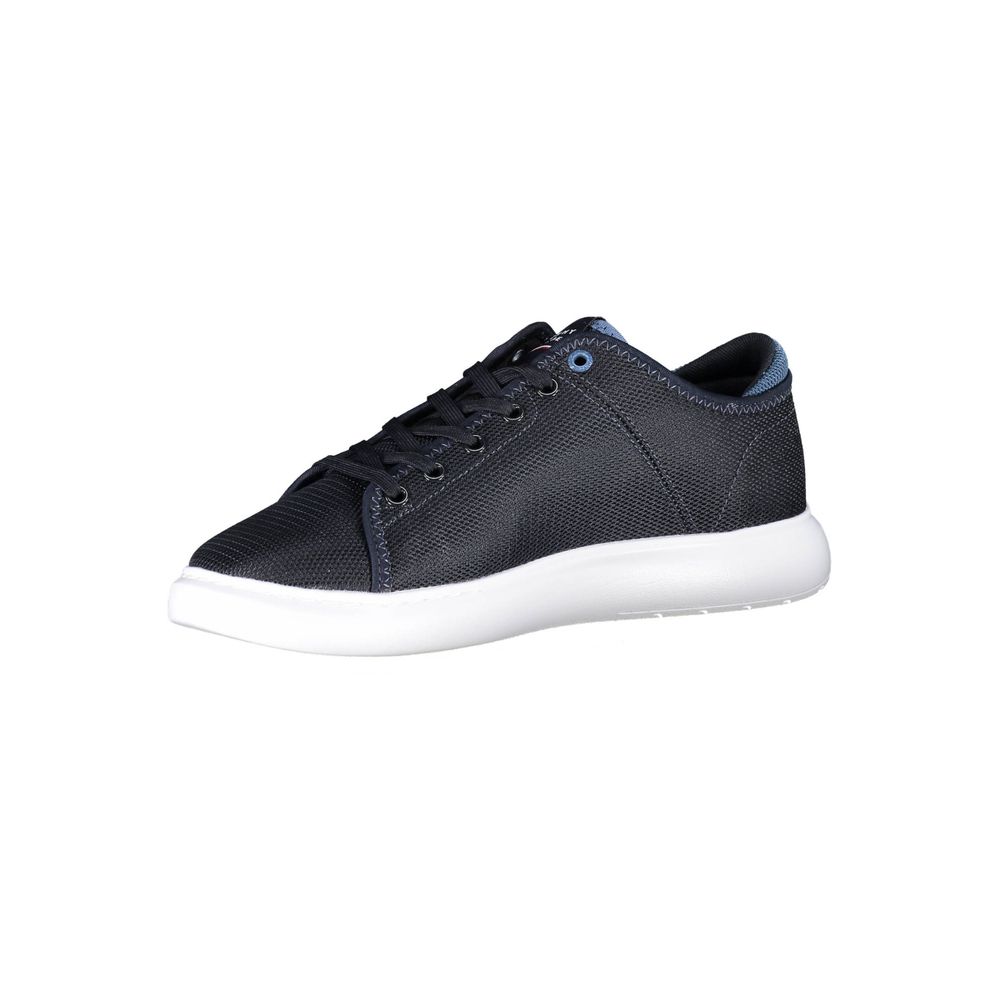 Blue Recycled Polyester Men Sneaker