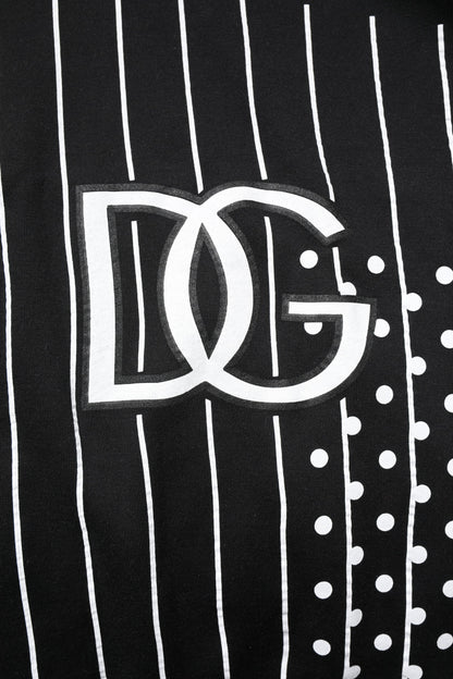 Black White Stripe Hooded Sweatshirt Sweater