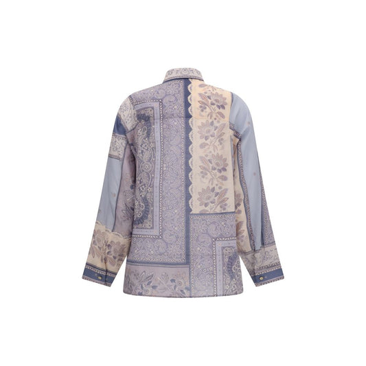 Purple Cotton Pattern Shirt