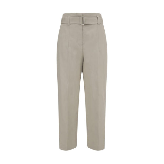 Cream Cotton Casual Pants