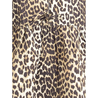Brown Cotton Casual Dress
