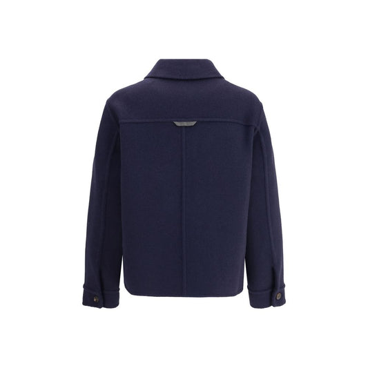 Blue Fleece Wool Coat