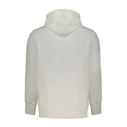 White Cotton Men Sweater with Hood