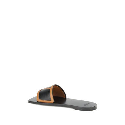 Black Calf Leather Bos Taurus Sandals