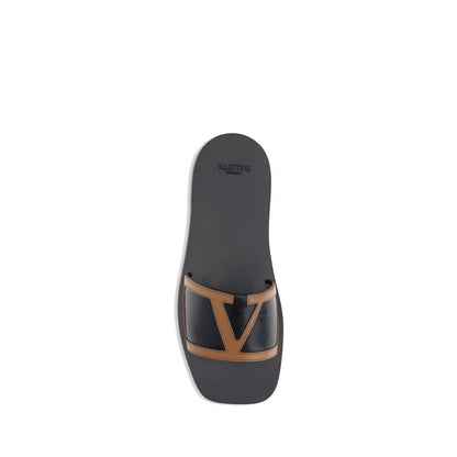 Black Calf Leather Bos Taurus Sandals