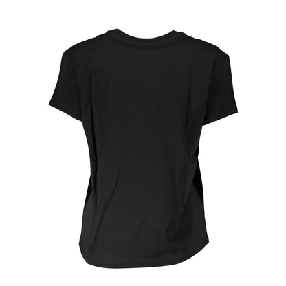 Black Cotton Women T-Shirt