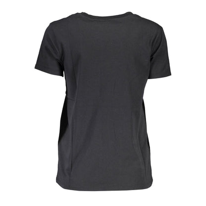 Black Cotton Women T-Shirt