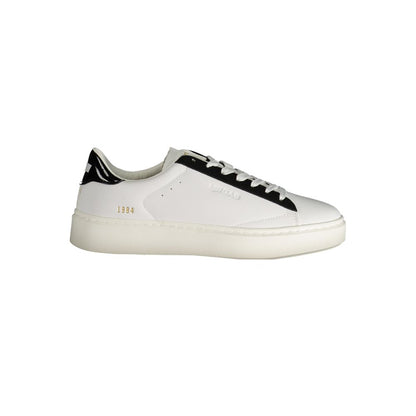 White Polyester Women Sneaker