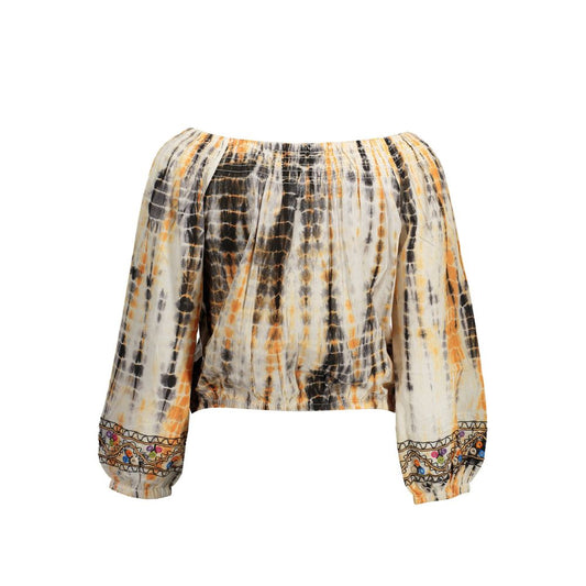 Beige Cotton Women T-Shirt