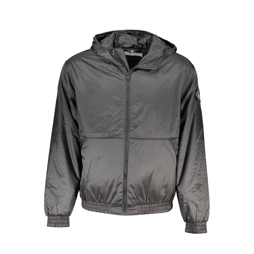 Black Recycled Polyester Men Jacket
