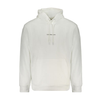 White Cotton Men Sweater with Hood