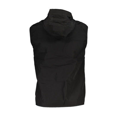 Black Polyester Sleveless Jacket