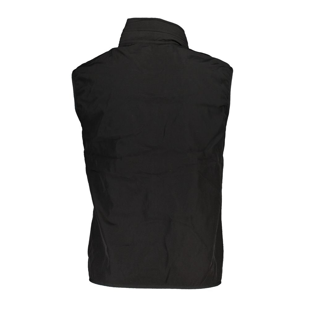 Black Polyester Sleveless Jacket