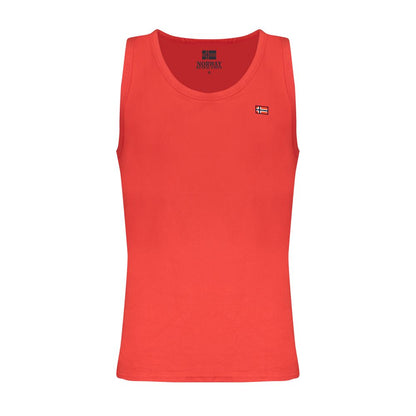 Red Cotton Men Tank Top