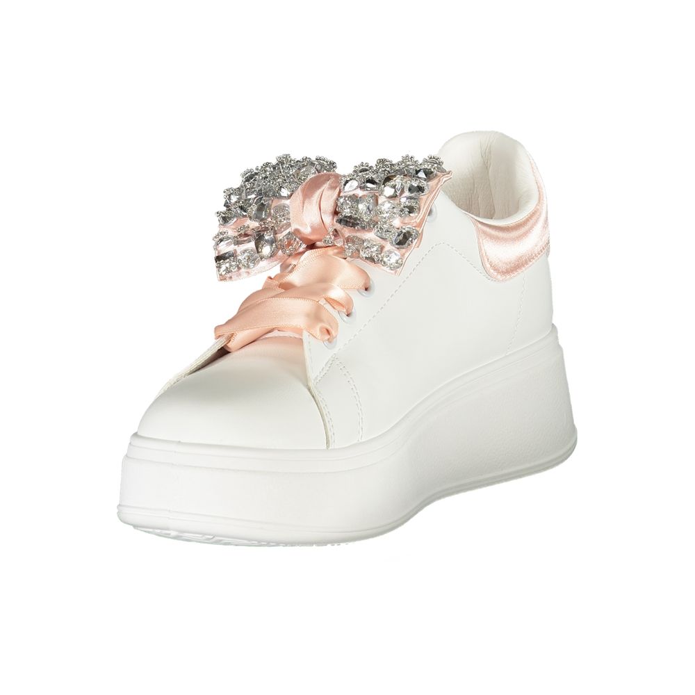 White Polyester Sneaker
