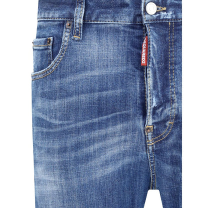 Blue Cotton Skinny Jeans