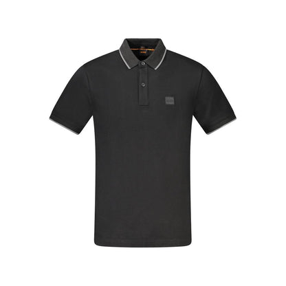 Black Cotton Polo Shirt