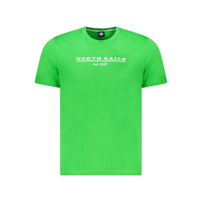 Green Cotton Men T-Shirt