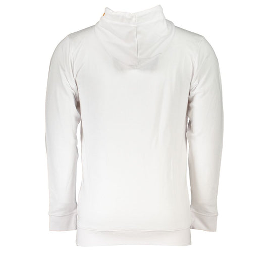 White Cotton Men Sweatshirt with Hood