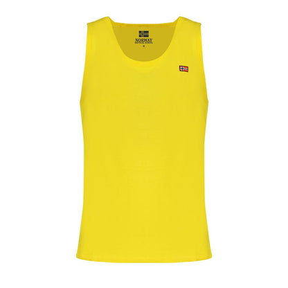 Yellow Cotton Men Tank Top