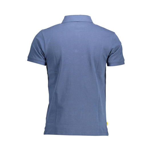 Blue Cotton Men Polo Shirt