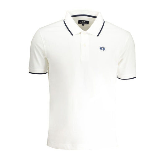 White Cotton Men Polo Shirt