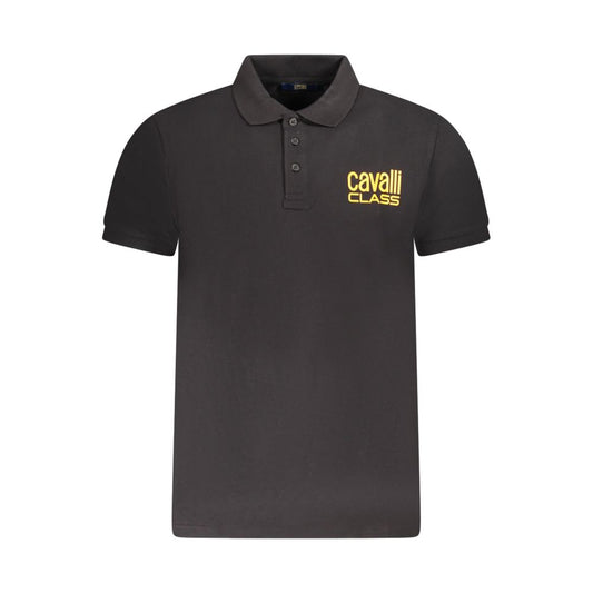 Black Cotton Men Polo Shirt