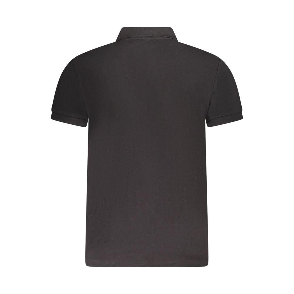 Black Cotton Men Polo Shirt