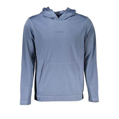 Blue Polyester Men's Hooded Sweater