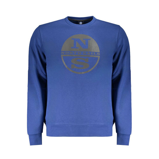 Blue Cotton Men Sweater