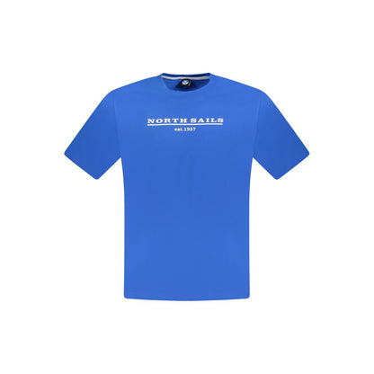 Blue Cotton Men T-Shirt