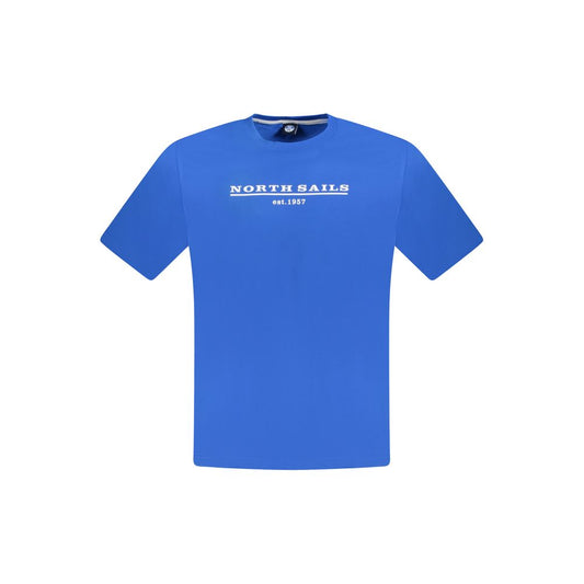 Blue Cotton Men T-Shirt