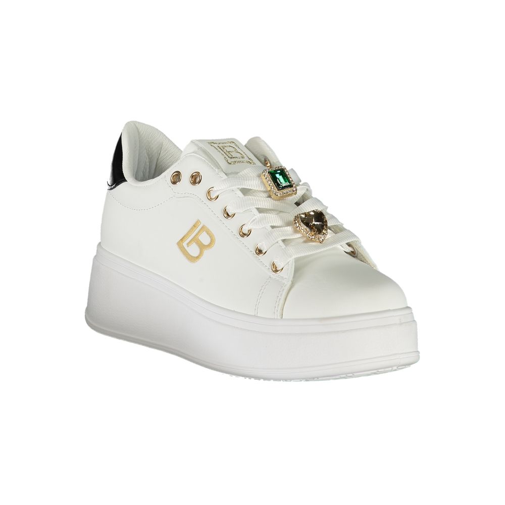 White Polyester Sneaker